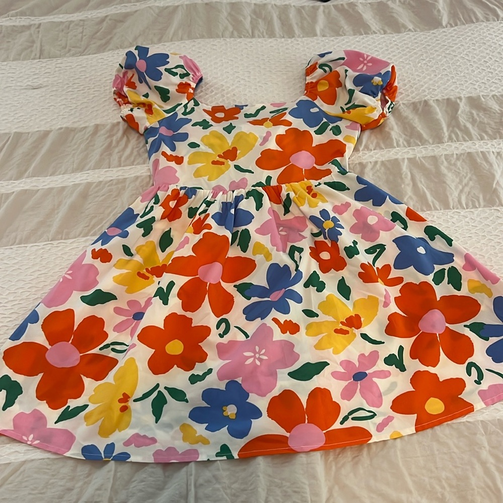 Poppies and roses size medium, summer floral dress